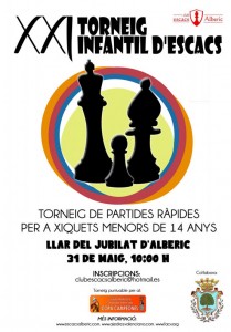 cartel torneo ajedrez infantil Alberic