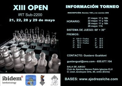 Competición de ajedrez en Elx Alicante