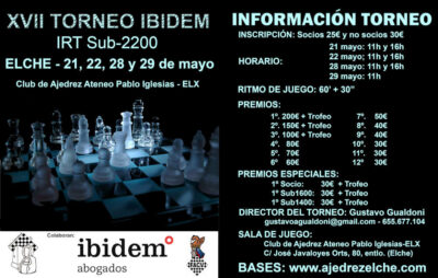XVII IRT IBIDEM @ Club de Ajedrez Ateneo Pablo Iglesias – ELX