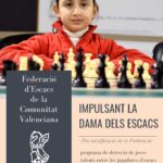 cartel con niña y ajedrez