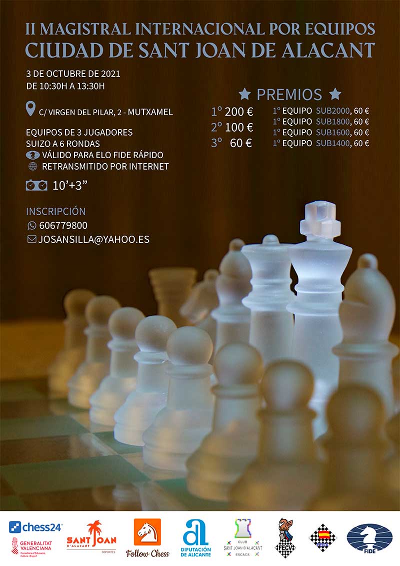 cartel con piezas de ajedrez