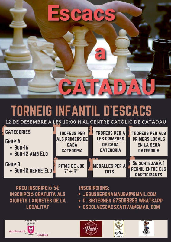 Cartel de un torneo de ajedrez en Valencia, España